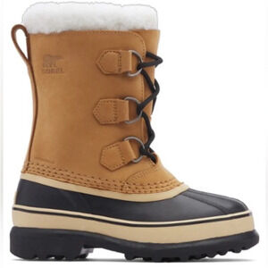 Sorel Kids Size 1 Caribou Waterproof Snow Boots NWT Buff Tan 2